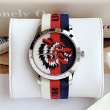 Gucci G Timeless Quartz White Red Blue Dial Multicolored NATO Strap Watch For Men - YA1264059 Buy Now By Gucci