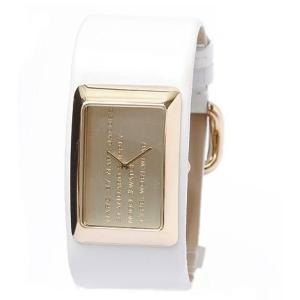 Shop Marc Jacobs Champagne Dial White Leather Strap Watch for Women - MBM2043 in USA