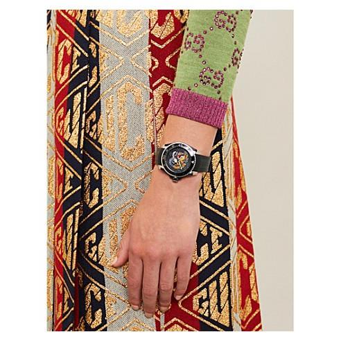 Shop Gucci Dive Tiger Black Dial Black Rubber Strap Watch For Men - YA136318 in USA