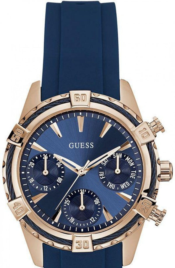 Shop Guess Analog Quartz Blue Dial Blue Rubber Strap Watch For Women - W0562L3 in USA