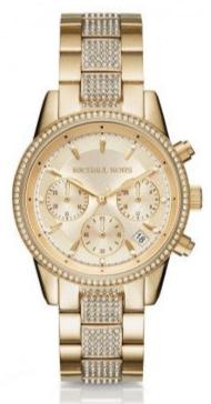 Michael Kors Ritz Chronograph Gold Dial Gold Steel Strap Watch For Women - MK6484 Buy Now By Michael Kors