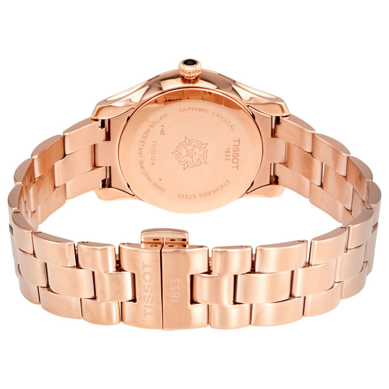 Tissot T Wave Black Dial Rose Gold Steel Strap Watch For Women - T112.210.33.051.00 Buy Now By Tissot