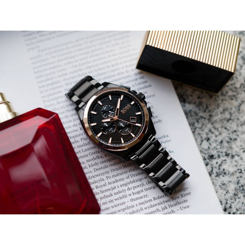 Hugo Boss Grandmaster Black Dial Black Steel Strap Watch for Men - 1513885 Buy Now By Hugo Boss