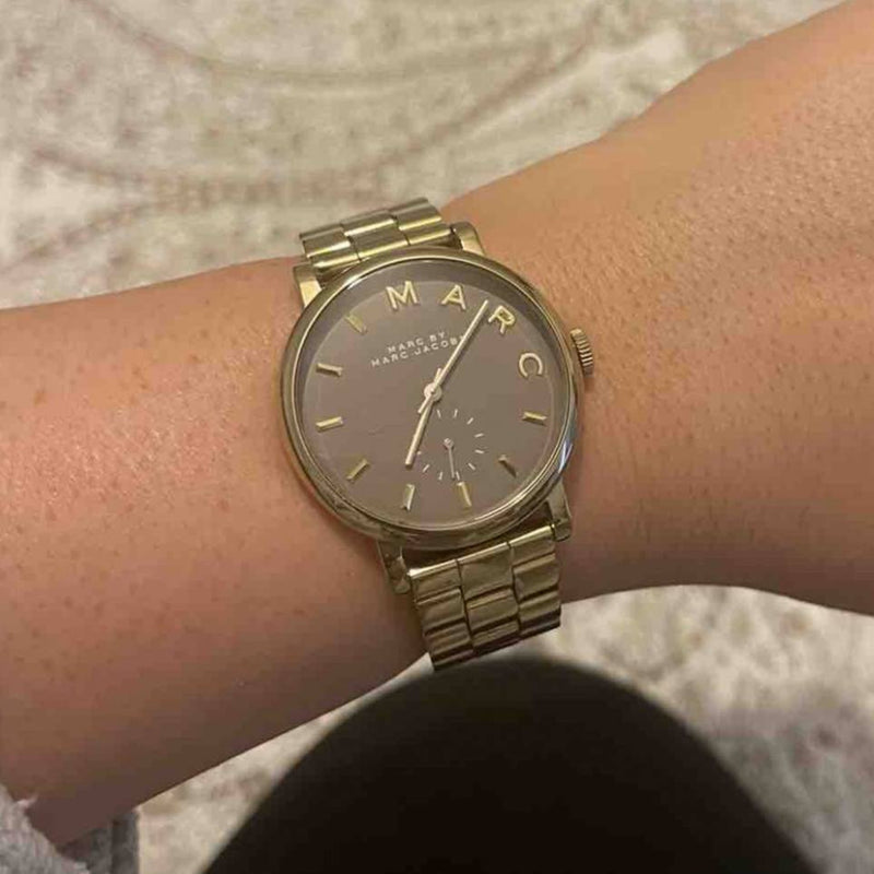 Marc Jacobs Baker Grey Dial Gold Steel Strap Watch for Women - MBM3281 Buy Now By Marc Jacobs