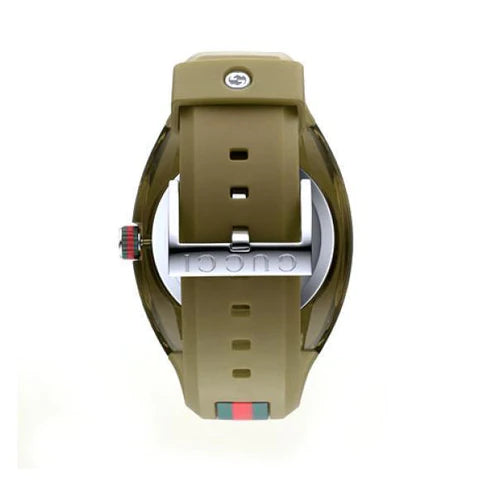 Shop Gucci Sync XXL Quartz Brown Dial Brown Leather Strap Watch For Men - YA137106 in USA