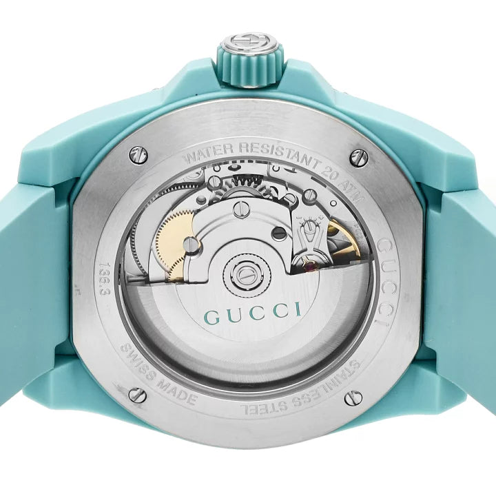 Shop Gucci Dive Automatic Green Dial Green Rubber Strap Unisex Watch - YA136344 in USA
