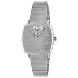 Shop Gucci Grip Quartz Silver Dial Silver Steel Strap Watch For Men - YA157501 in USA