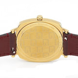 Gucci Grip Quartz Yellow Gold Dial Maroon Leather Strap Watch For Women - YA157405