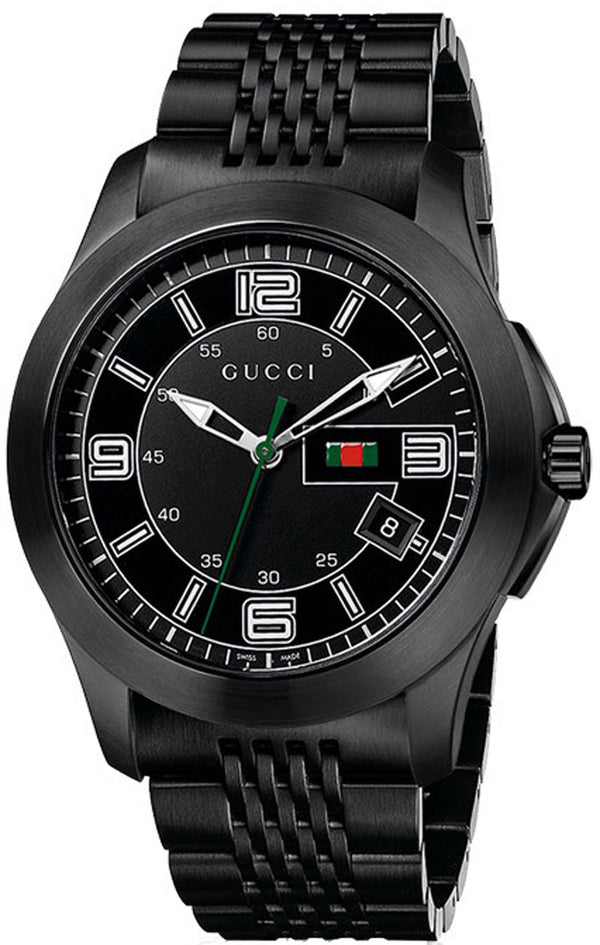 Shop Gucci G Timeless Black Dial Black Steel Strap Watch For Men - YA126202 in USA