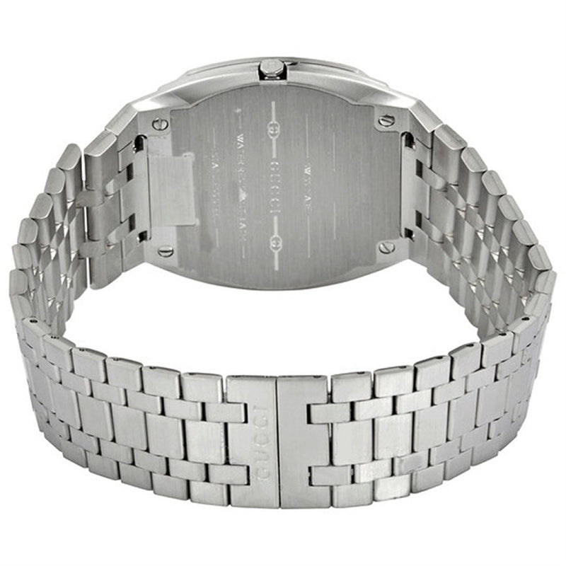 Shop Gucci 25H Quartz Silver Dial Silver Steel Strap Unisex Watch - YA163407 in USA