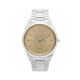Shop Gucci G Timeless Quartz Gold Dial Silver Steel Strap Watch for Women - YA1265035 in USA
