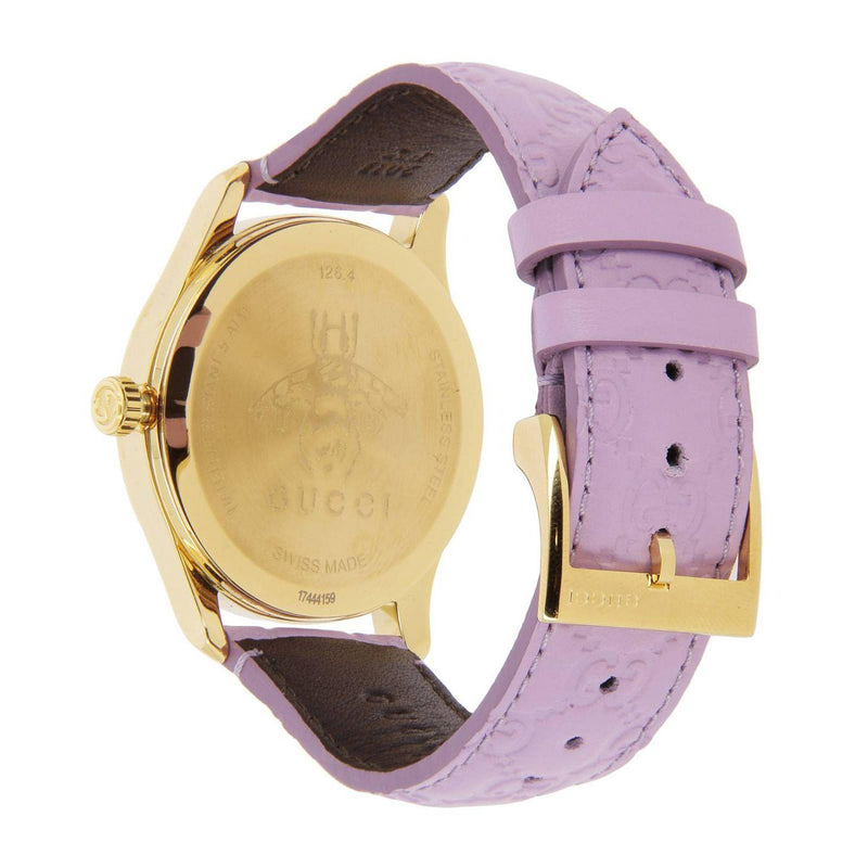 Gucci G Timeless Quartz Lilac Dial Lilac Leather Strap Watch For Women - YA1264098 Buy Now By Gucci