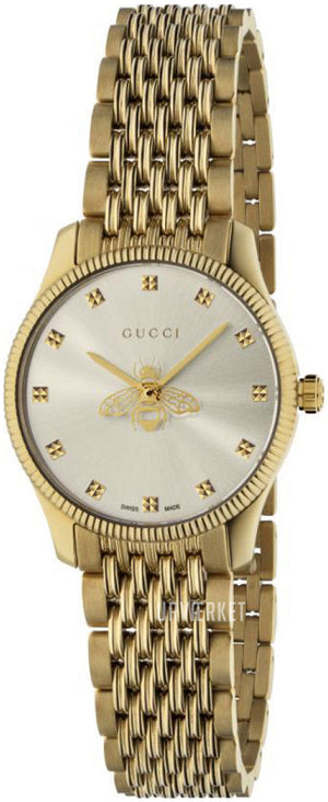 Gucci G Timeless Mother of Pearl Dial Gold Steel Strap Watch For Women - YA1265021