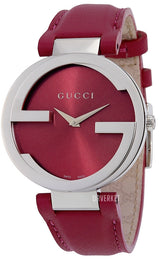 Gucci Interlocking G Quartz Pink Dial Pink Leather Strap Watch For Women - YA133321 Buy Now By Gucci