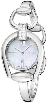Gucci Horsebit Collection Diamonds Mother of Pearl White Dial Silver Steel Strap Watch For Women - YA139504 Buy Now By Gucci