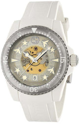 Shop Gucci Dive Automatic Transparent Dial White Rubber Strap Watch For Men - YA136343 in USA