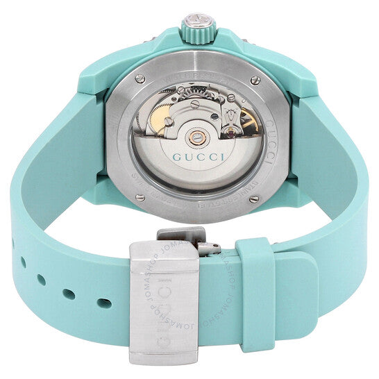 Shop Gucci Dive Automatic Green Dial Green Rubber Strap Unisex Watch - YA136344 in USA