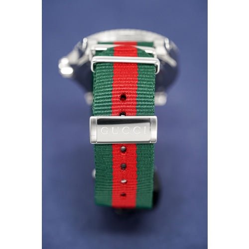 Shop Gucci Dive White Dial Red & Green Nylon Strap Watch For Men - YA136207 in USA