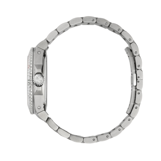 Shop Gucci Dive Quartz White Dial Silver Steel Strap Watch For Men - YA136336 in USA
