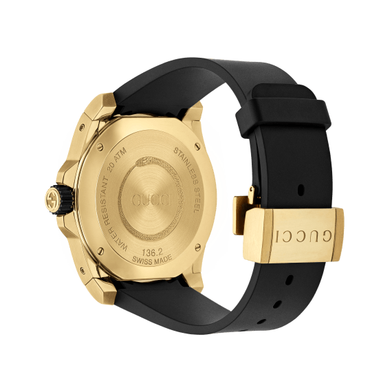 Shop Gucci Dive Quartz Black Dial Black Rubber Strap Watch For Men - YA136219 in USA