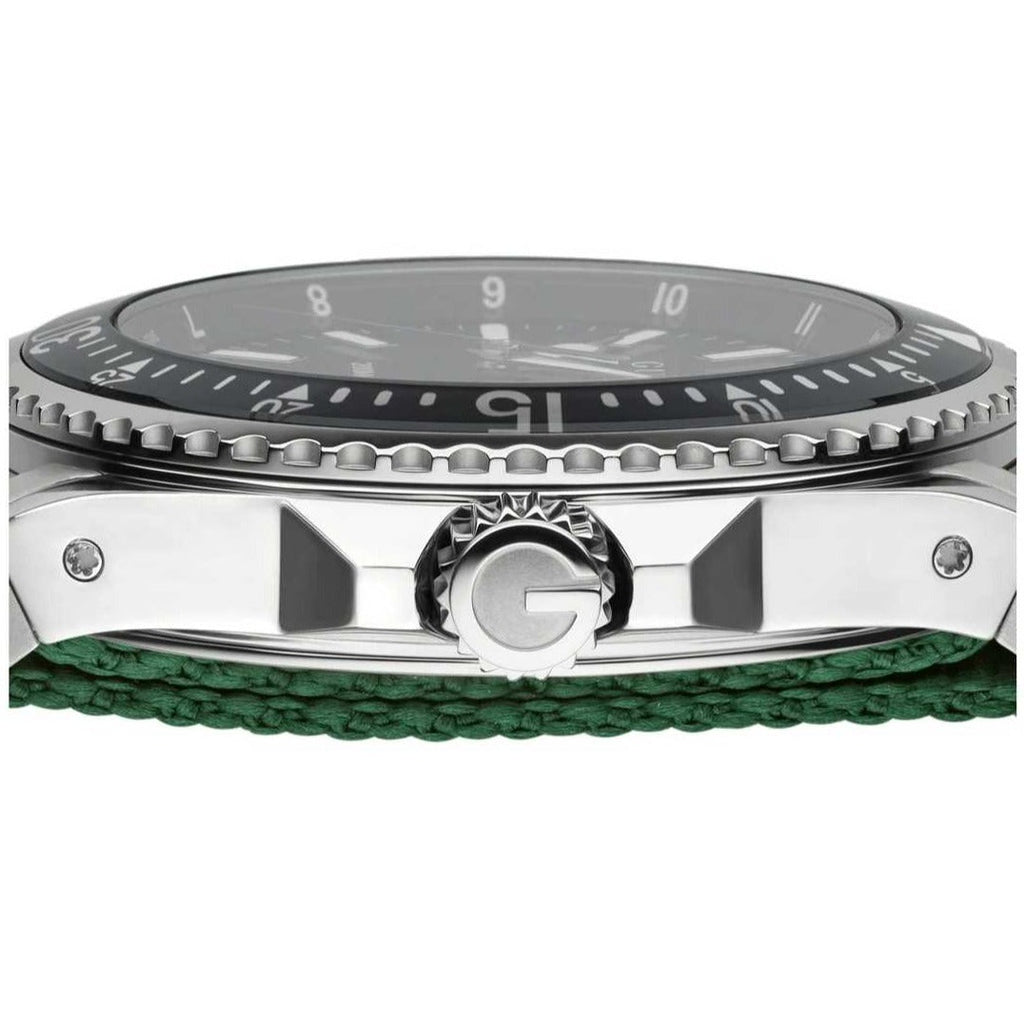 Gucci Dive Black Dial Two Tone NATO Strap Watch For Men - YA136206