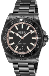Shop Gucci Dive Quartz Black Dial Black Steel Strap Watch For Men - YA136213 in USA