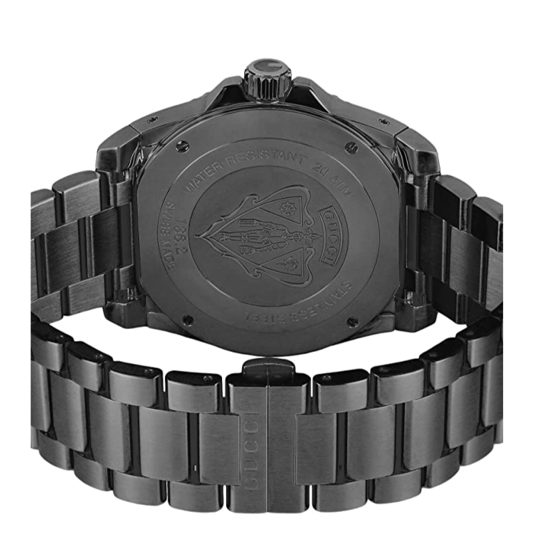 Shop Gucci Dive Quartz Black Dial Black Steel Strap Watch For Men - YA136213 in USA