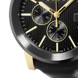 Shop Gucci G Chrono Black Dial Black Leather Strap Watch For Men - YA101203 in USA