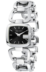 Shop Gucci G Gucci Black Dial Silver Steel Strap Watch For Women - YA125510 in USA