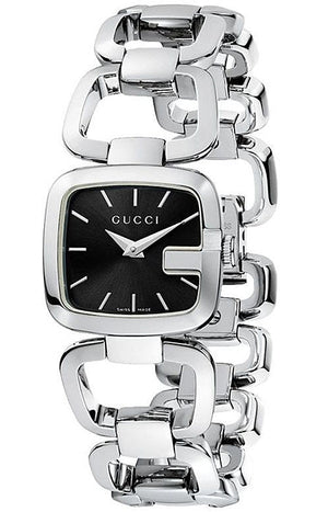 Gucci G Gucci Black Dial Silver Steel Strap Watch For Women - YA125510
