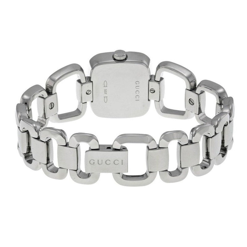 Shop Gucci G Gucci Black Dial Silver Steel Strap Watch For Women - YA125510 in USA