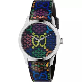 Gucci G Timeless Quartz Black Dial Black Leather Strap Watch For Women - YA1264146 Buy Now By Gucci