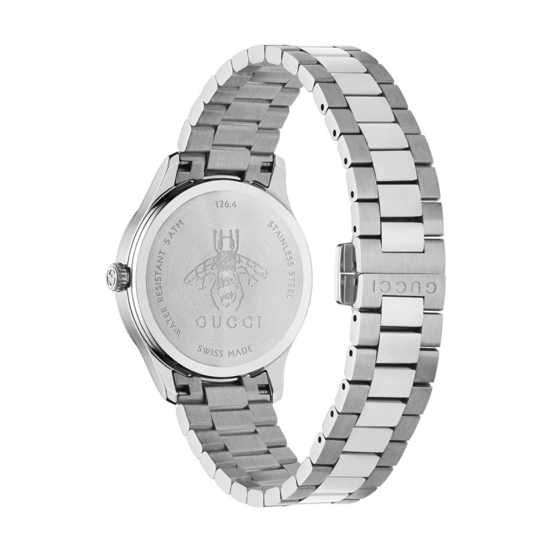 Shop Gucci G Timeless Quartz Black Dial Silver Steel Strap Watch for Women - YA1265034 in USA