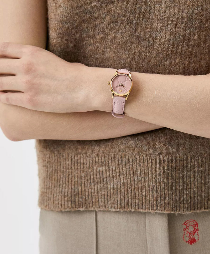 Gucci G Timeless Quartz Pink Dial Pink Leather Strap Watch For Women - YA1265005 Buy Now By Gucci