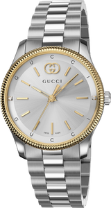 Gucci G Timeless Quartz Silver Dial Two Tone Steel Strap Watch for Women - YA1265063