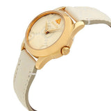Shop Gucci G Timeless Quartz White Dial White Leather Strap Watch For Women - YA126580A in USA