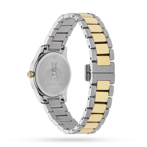 Shop Gucci G Timeless Quartz Diamonds Silver Dial Two Tone Steel Strap Watch For Women - YA1265016 in USA