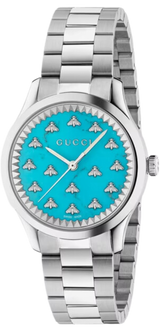 Shop Gucci G Timeless Quartz Turquoise Dial Silver Steel Strap Unisex Watch - YA1265044 in USA