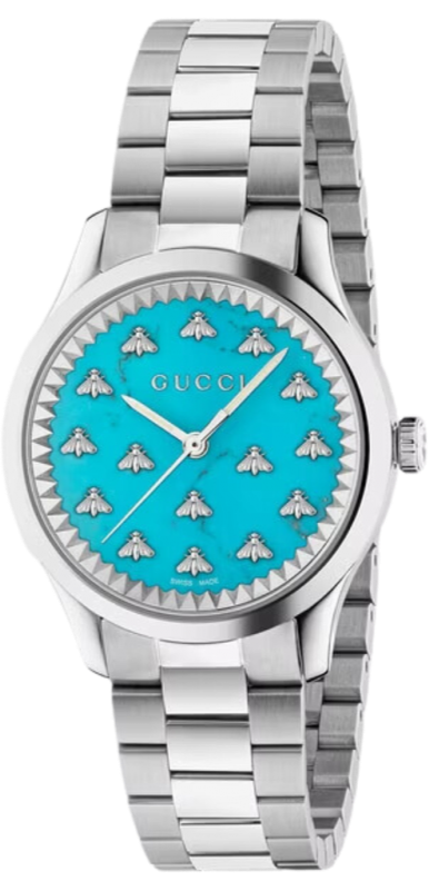 Shop Gucci G Timeless Quartz Turquoise Dial Silver Steel Strap Unisex Watch - YA1265044 in USA