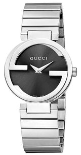 Gucci Interlocking G Quartz Black Dial Black Steel Strap Watch For Women - YA133502 Buy Now By Gucci