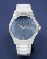 Gucci G Timeless Blue Dial Silver Steel Strap Watch For Men - YA126440 Buy Now By Gucci