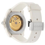 Shop Gucci Dive Automatic Transparent Dial White Rubber Strap Watch For Men - YA136343 in USA