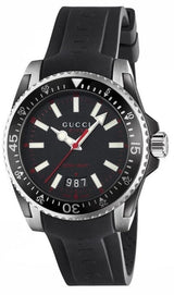 Shop Gucci Dive Quartz Black Dial Black Rubber Strap Watch For Men - YA136303 in USA