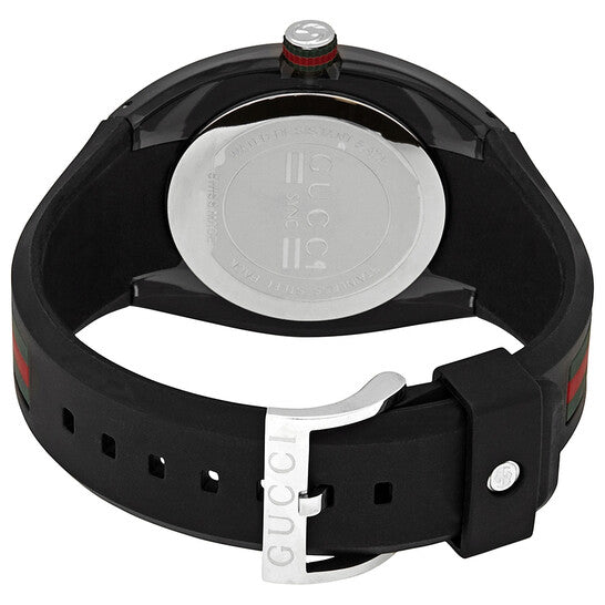 Shop Gucci Sync XXL Quartz Black Dial Black Rubber Strap Watch For Men - YA137101 in USA