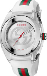 Shop Gucci SYNC XXL White Dial White Rubber Strap Watch For Men - YA137102 in USA