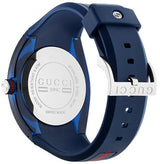 Shop Gucci Sync Quartz Blue Dial Blue Rubber Strap Watch For Men - YA137304 in USA