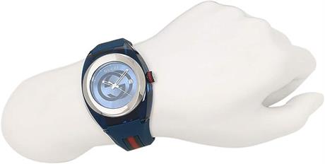 Shop Gucci Sync Quartz Blue Dial Blue Rubber Strap Watch For Men - YA137304 in USA