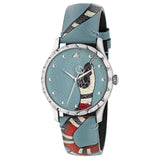 Shop Gucci G Timeless Quartz Blue Dial Blue Leather Strap Watch For Men - YA1264080 in USA