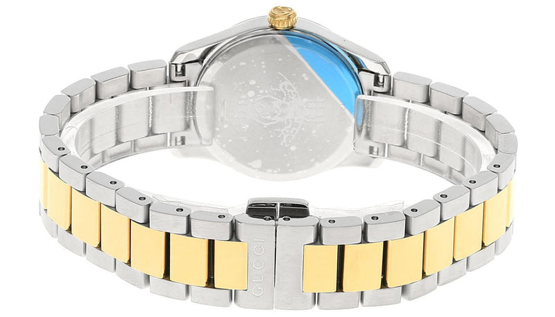 Shop Gucci G Timeless Quartz Diamonds Silver Dial Two Tone Steel Strap Watch For Women - YA1265016 in USA