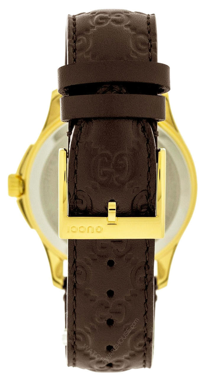 Shop Gucci G Timeless Quartz Brown Dial Brown Leather Strap Watch for Men - YA1264035 in USA